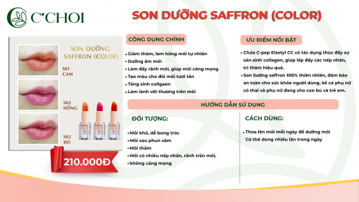 Son dưỡng môi Saffron Color C’Choi